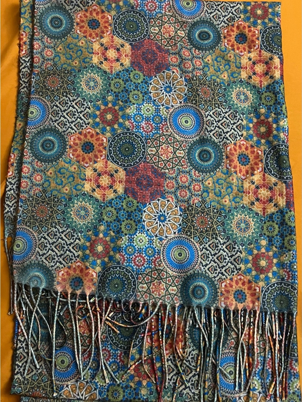 Pashmina from SPAIN Multicolor Mosaic Pattern